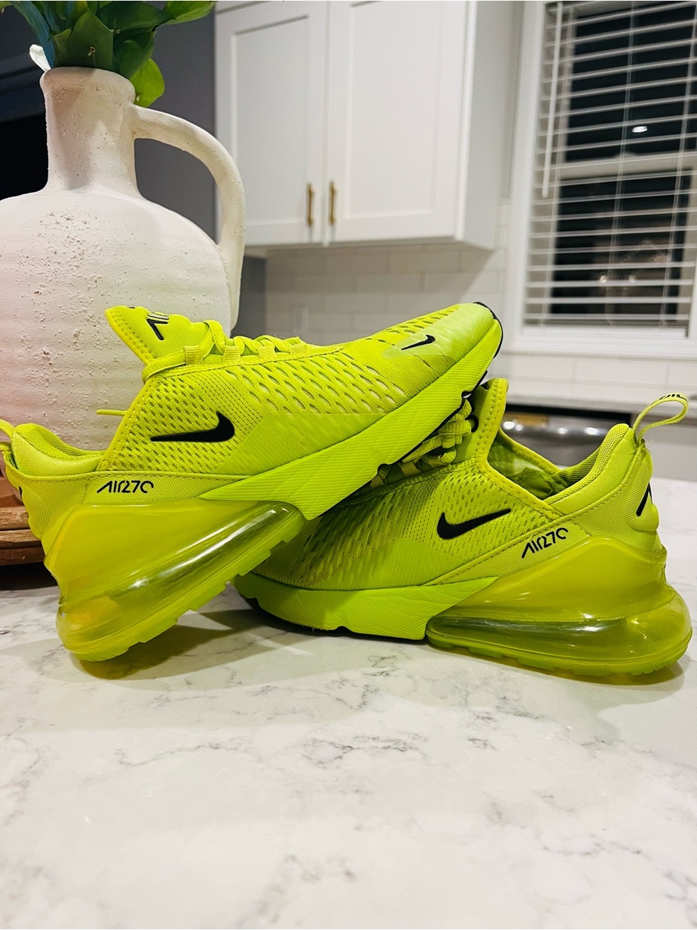 Nike Neon Yellow Air Max 270 Low-Top Sneakers